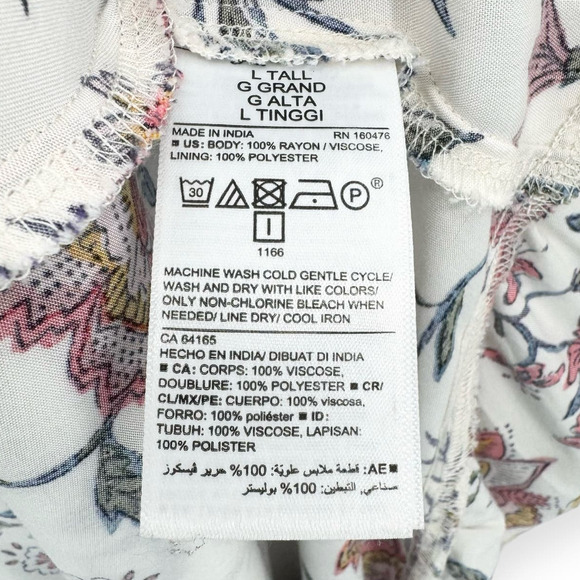 Old Navy Floral Waist Defined Braided Strap Maxi Dress Women's Large Tall White - Picture 10 of 12